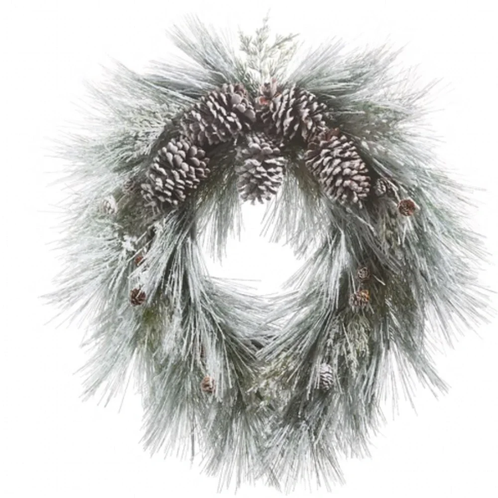 NWT Von Maur Elegant Frosted Pinecone Holiday Wreath